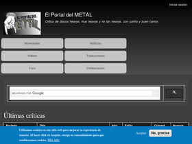 'elportaldelmetal.com' screenshot