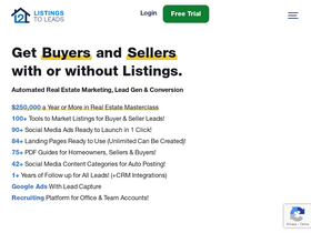 'listingstoleads.com' screenshot