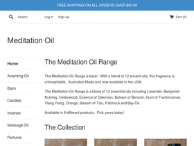 meditationoil.com homepage screenshot