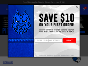 'sinisterdiesel.com' screenshot