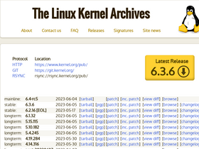 'kernel.org' screenshot