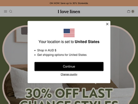 'ilovelinen.com.au' screenshot