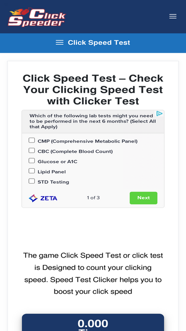 Click Speed Test - Check Your Clicking Speed Test With Clicker Test