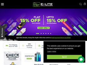 Elite Cigs & Vaporizers website screenshot