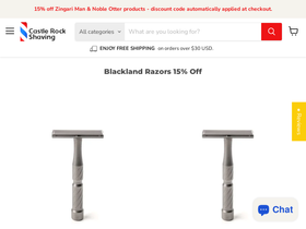 castlerockshaving.com homepage screenshot