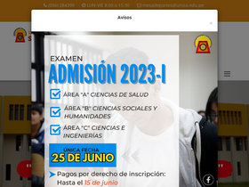 'unica.edu.pe' screenshot