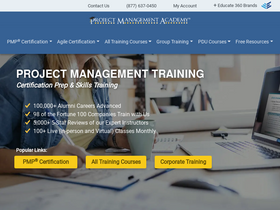 'projectmanagementacademy.net' screenshot