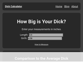 'dickcalculator.com' screenshot