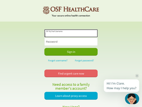 'osfmychart.org' screenshot