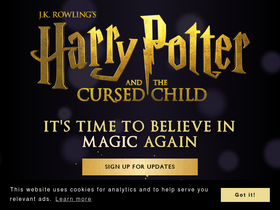 'harrypottertheplay.com' screenshot
