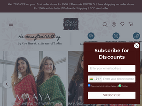 theindianethnicco.com website screenshot