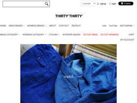 'thirtythirty-store.com' screenshot