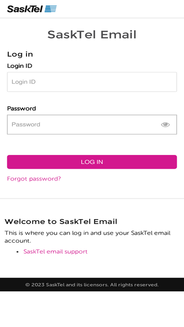 Logging in to sasktel.net Webmail