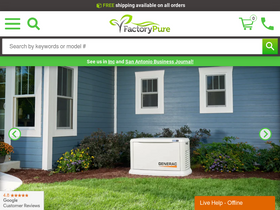 'factorypure.com' screenshot
