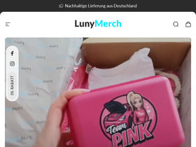 LunyMerch homepage screenshot