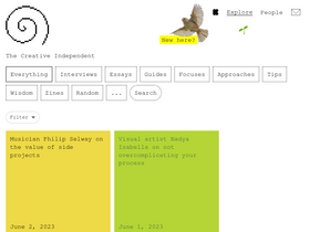 'thecreativeindependent.com' screenshot