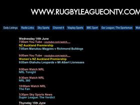 'rugbyleagueontv.com' screenshot