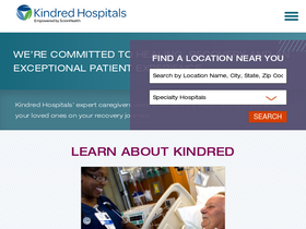 'kindredhospitals.com' screenshot