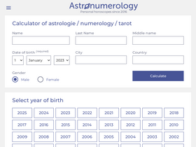 'astronumerology.net' screenshot