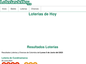 'loteriasdehoy.co' screenshot
