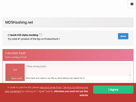 'md5hashing.net' screenshot