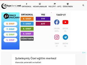 'turkcedersi.net' screenshot