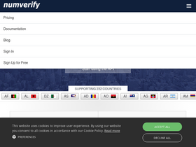 'numverify.com' screenshot