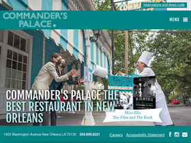 'commanderspalace.com' screenshot