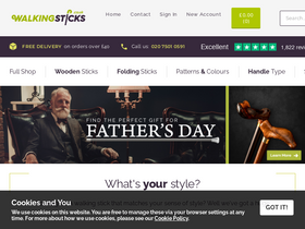 'walkingsticks.co.uk' screenshot