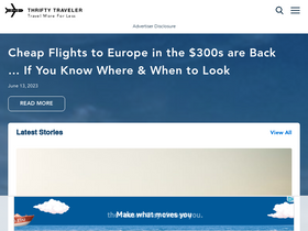 'thriftytraveler.com' screenshot