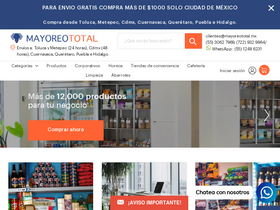 'mayoreototal.mx' screenshot
