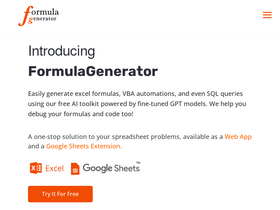 Formula Generator - Simplify Excel, VBA, SQL creation; debug and understand formulas effortlessly.