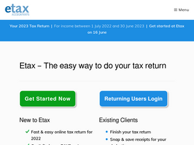 'etax.com.au' screenshot