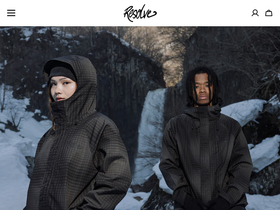 Resolve Clothing homepage screenshot