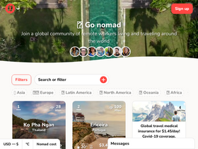 'nomadlist.com' screenshot