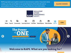 'regulatorycareers.raps.org' screenshot