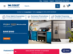 'coastappliances.ca' screenshot