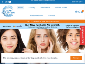 Premium Skin Care for the Future of Your Skin – Clear Revolution Skincare VisaMastercardAmerican ExpressDiscoverPayPalSezzleKlarna homepage screenshot