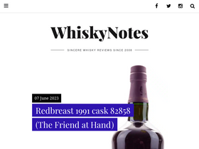 'whiskynotes.be' screenshot
