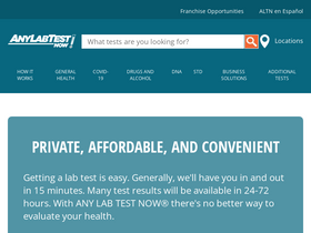 'anylabtestnow.com' screenshot