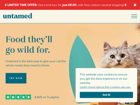'untamedcatfood.com' screenshot