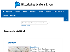 'historisches-lexikon-bayerns.de' screenshot
