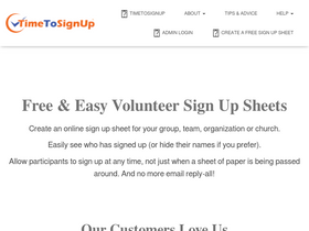 'timetosignup.com' screenshot