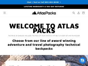 atlaspacks.com homepage screenshot