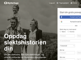 'myheritage.no' screenshot
