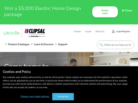 'clipsal.com' screenshot
