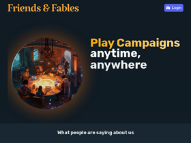 Friends Fables - AI-driven virtual tabletop revolutionizes traditional RPGs with dynamic storytelling.