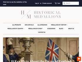 historicalmedallions.com homepage screenshot