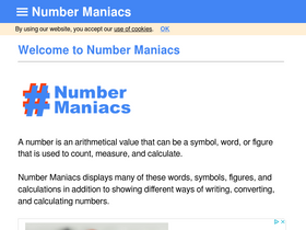 'numbermaniacs.com' screenshot