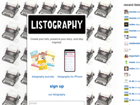 'listography.com' screenshot